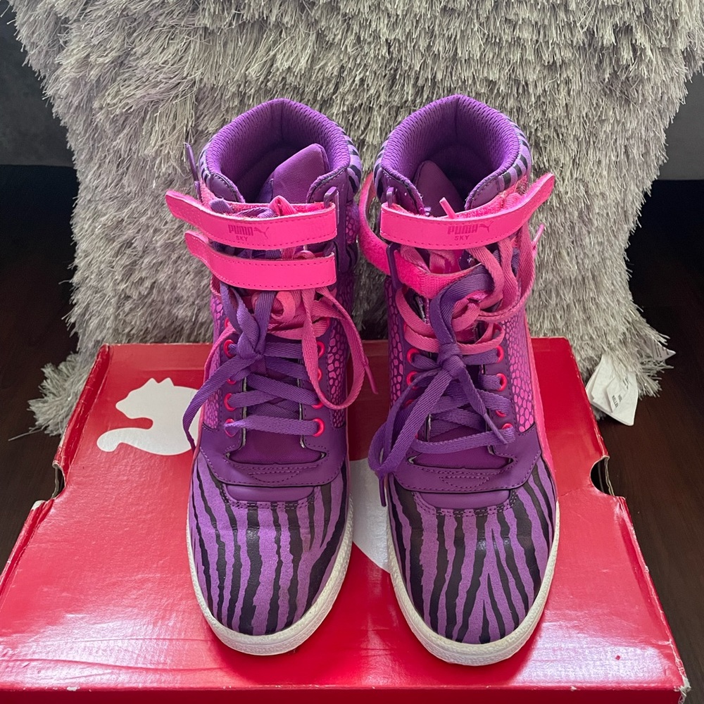 Puma Sky Wedge Reptile Wedge Sneakers